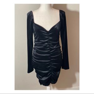 Zara Velvet Black Dress (New)